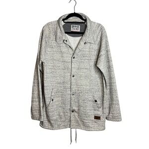 Dravus Casual Sweatshirt Jacket Mens Size L Heathered‎ Gray Snap
